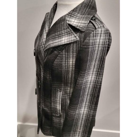 Old Navy Classic Plaid Pea Coat Jacket Women's Small - Picture 7 of 10
